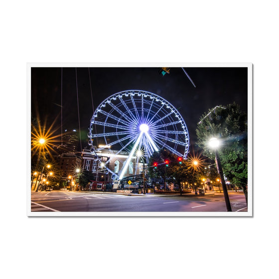 ATL Skyview Ferris Wheel - Blue Framed Print