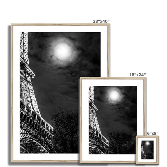 Eiffel Skies BW Framed & Mounted Print