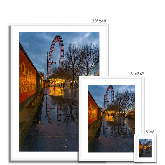 The London Eye & Carousel - Red Framed & Mounted Print