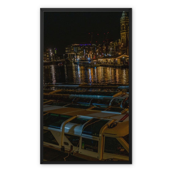 Amsterdam Water Taxis Framed Canvas