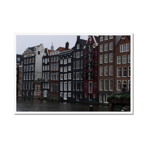 Amsterdam Damrak Waterfront Framed Print