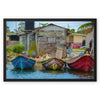 Black River Jamaica 3 Boats Framed Canvas