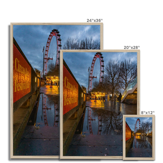 The London Eye & Carousel - Red Framed Print