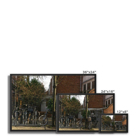 Bike Parking in Amsterdam Framed Canvas