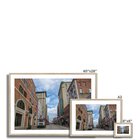 Knoxville, TN Downtown - Gay Street Framed & Mounted Print