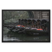  Sampans in Xitang Watertown Framed Canvas