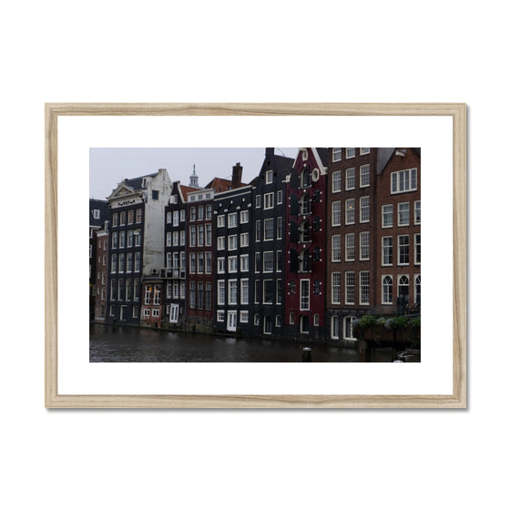 Amsterdam Damrak Waterfront Framed & Mounted Print