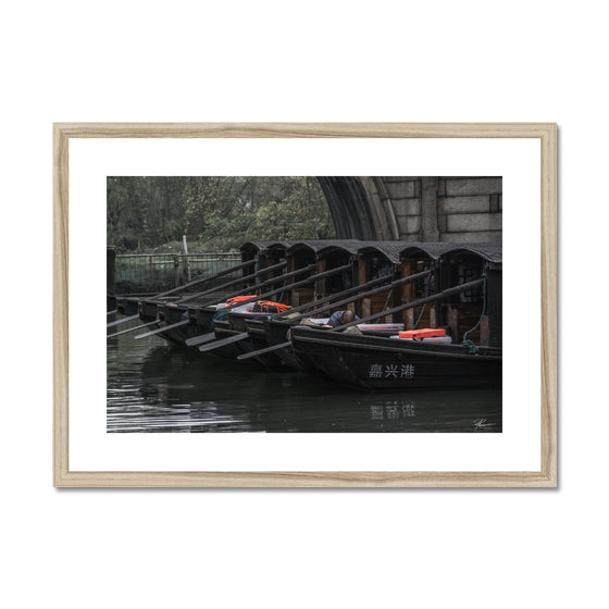 Sampans in Xitang Watertown Framed & Mounted Print