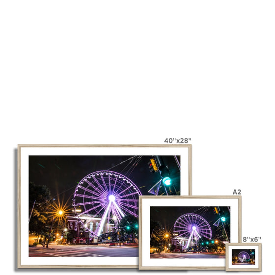 ATL Skyview Ferris Wheel - Purple Framed & Mounted Print
