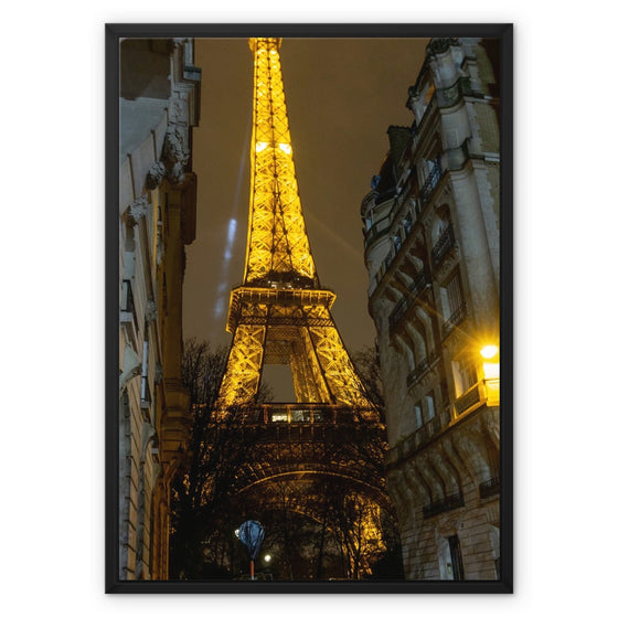 Eiffel in Between Framed Canvas