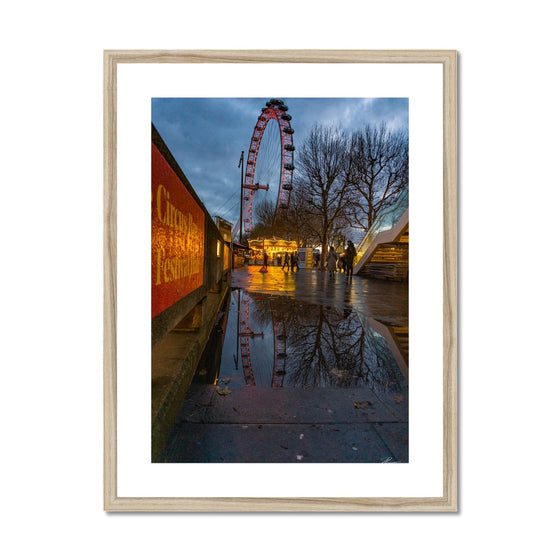 The London Eye & Carousel - Red Framed & Mounted Print