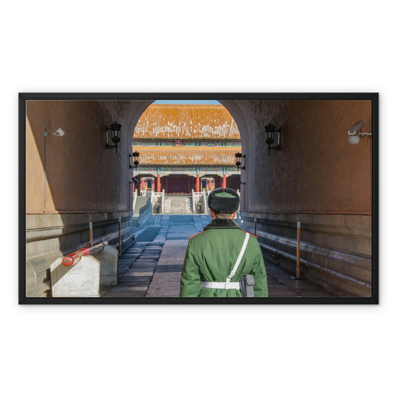 Forbidden City Guard Framed Canvas