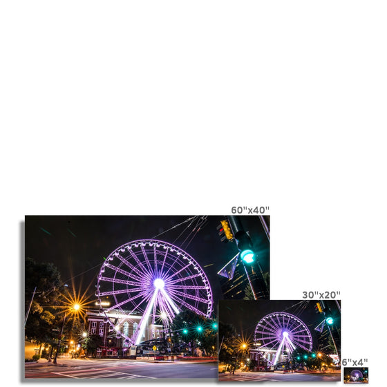 ATL Skyview Ferris Wheel - Purple Fine Art Print