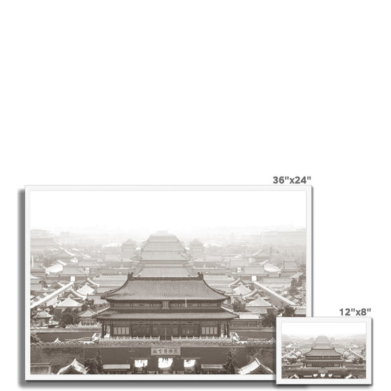 Forbidden City - Aerial View B/W Framed Print