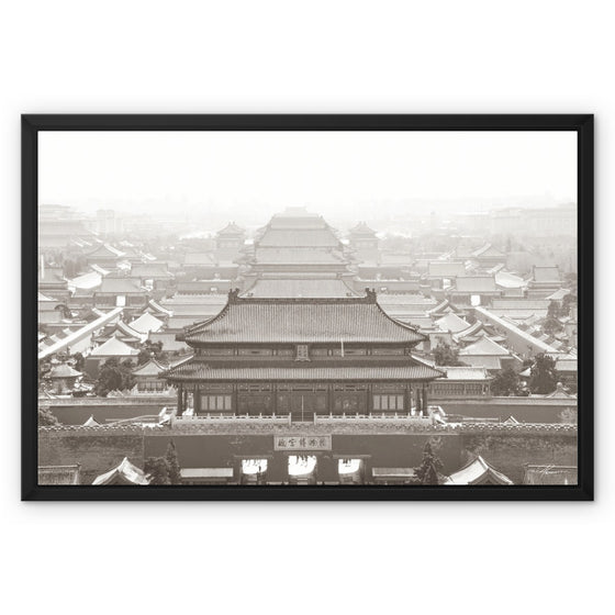 Forbidden City - Aerial View B/W Framed Canvas