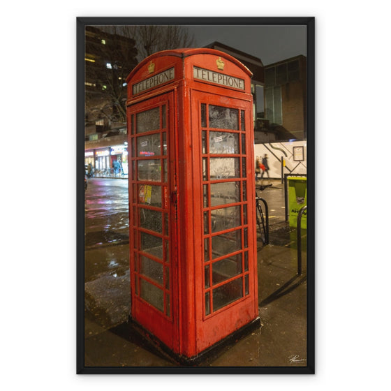 Red Phone Booth 1 Framed Canvas