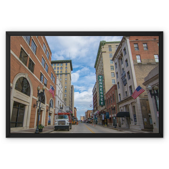 Knoxville, TN Downtown - Gay Street Framed Canvas
